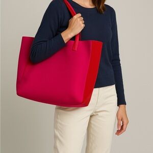 Summersalt Red and Pink The Perfect‎ Beach Tote